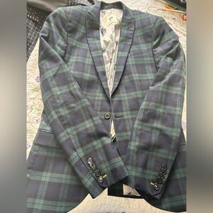 Men's Green Plaid Blazer